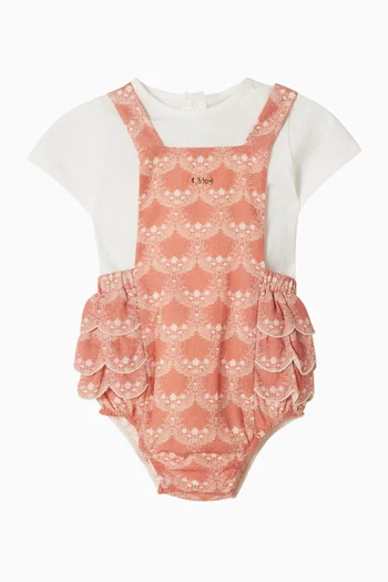 طقم أوفرول بكشكش وتي شيرت