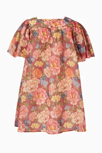 فستان مزين بالكامل بنقشة زهور