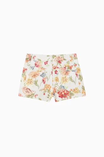 شورت بنقشة زهور دينم