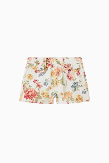 شورت بنقشة زهور دينم