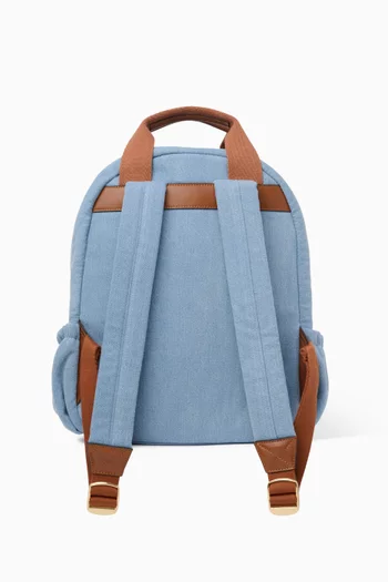 Logo Graphic Backpack in Denim