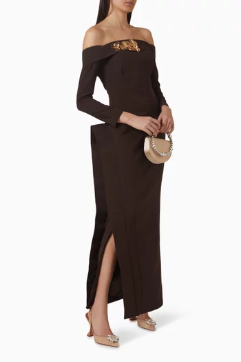 Floral-embellished Maxi Dress