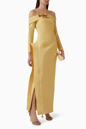 Floral-embellished Maxi Dress