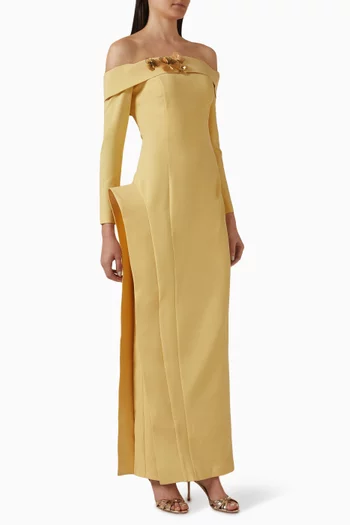 Floral-embellished Maxi Dress