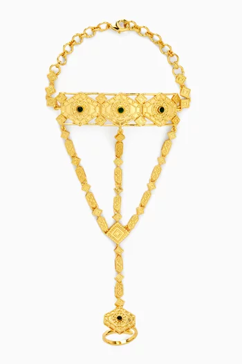 Kenza Hand Chain in 18kt Gold-plated Brass