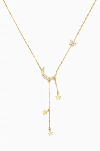 Alia Lariat Necklace in 18kt Gold-plated Silver