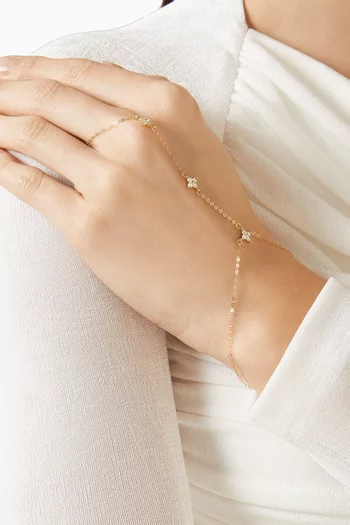Irene Star Hand Chain Bracelet in Gold-plated Sterling Silver