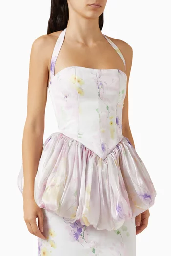 Valentine Bloom Top in Satin