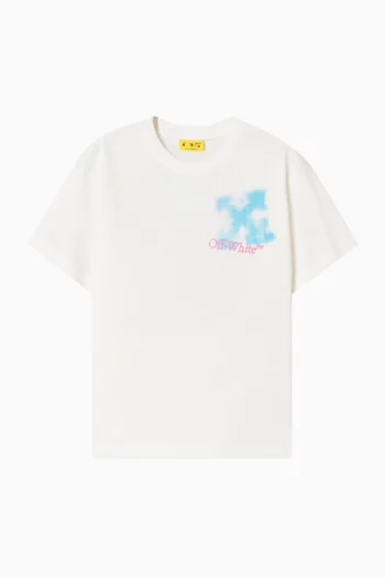 تي شيرت مزين بأسهم بشكل طلاء بخاخ قطن