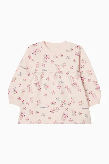 فستان بزهور وشعار الأسهم 