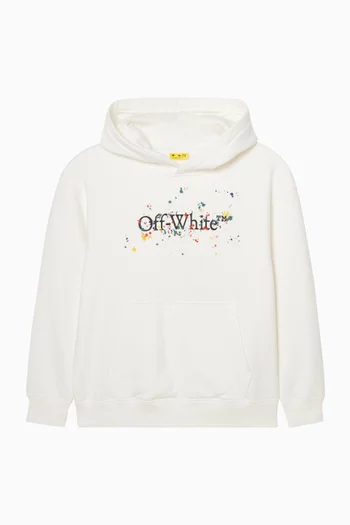 كنزة بغطاء رأس بوكيش كبيرة بتصميم طلاء متناثر