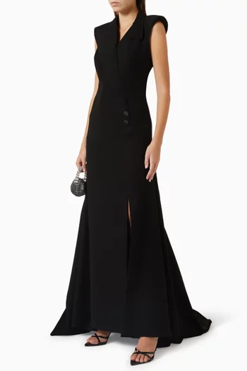 Sleeveless Maxi Dress in Crepe