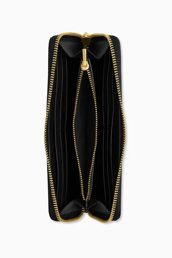 محفظة إسنشال رفيعة بتصميم أكورديون بسحّاب جلد