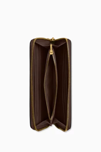 محفظة إسنشال رفيعة بتصميم أكورديون بسحّاب جلد