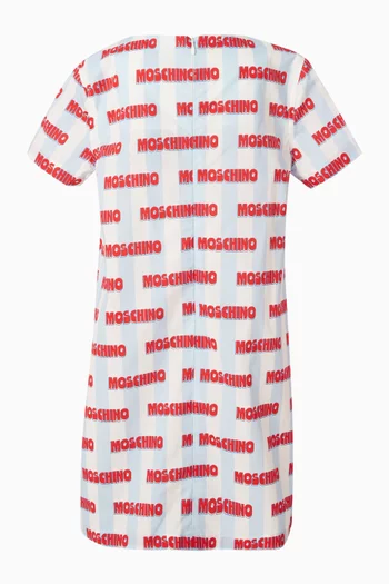 فستان بنقشة شعار الماركة