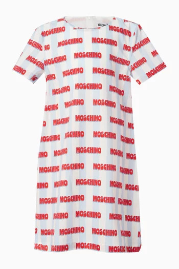 فستان بنقشة شعار الماركة