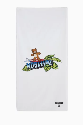 منشفة شاطئ بشعار الدب تيدي ولوح ركوب أمواج