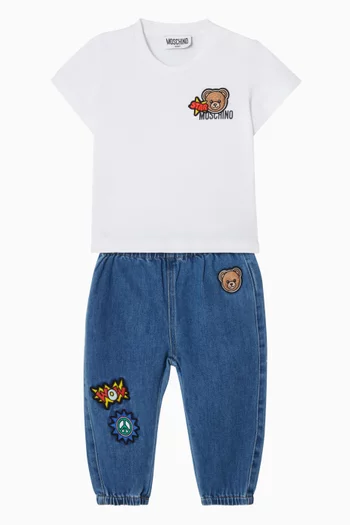 بنطال جينز برقعة دب تيدي دينم