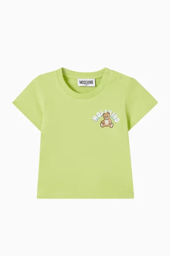 تي شيرت بدب وشعار الماركة قطن جيرسيه