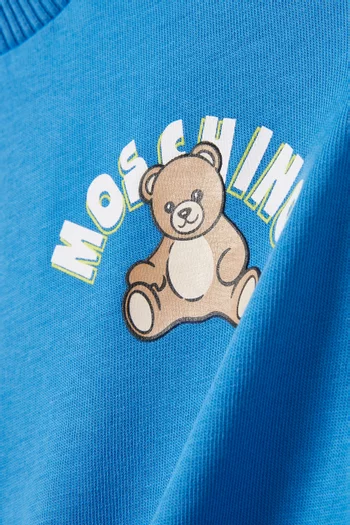 تي شيرت بدب وشعار الماركة قطن جيرسيه