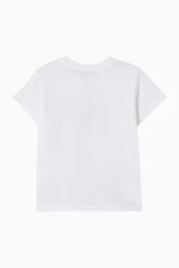 تي شيرت مزين بدب وشعار الماركة قطن جيرسيه