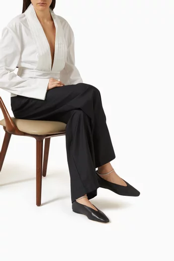 حذاء باليرينا إيمري بكعب مسطح جلد