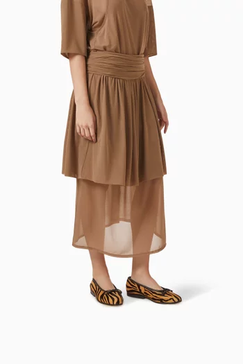 حذاء باليرينا نويل بكعب مسطح شعر مهر