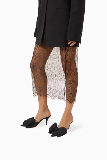 حذاء مارغوت مفتوح من الخلف بكعب 80‏ مم قماش مموج