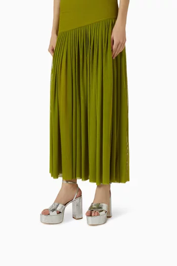 Loretta 125 Snake-embossed Platform Sandals in Metallic Leather