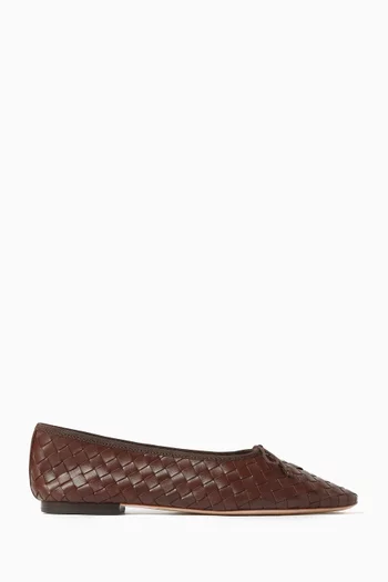 Landry Ballerina Flats in Woven Leather