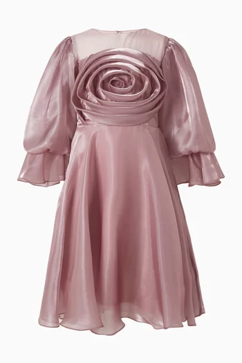 Floral Appliqué High-Low Dress