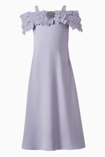 Floral Appliqué Maxi Dress