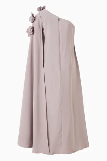 Floral Applique Cape Dress