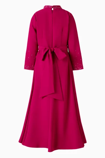 Cape Embellished Maxi Dress