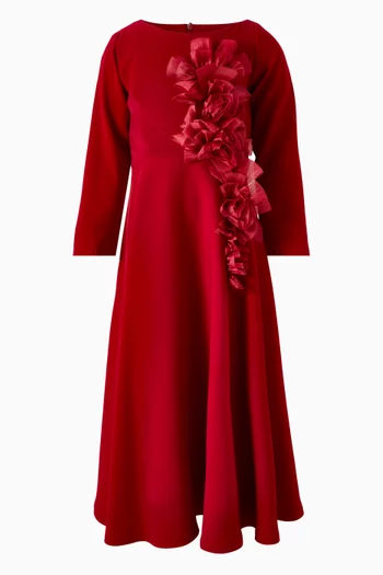 Floral Appliqué Maxi Dress