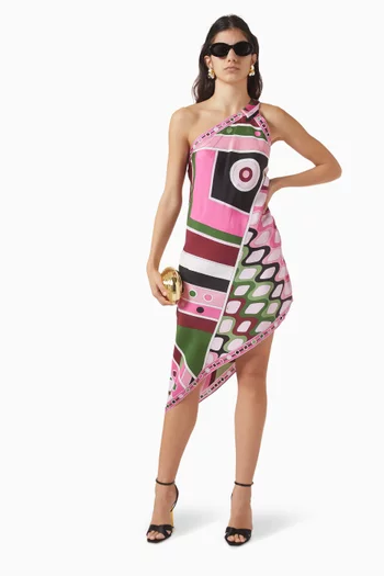 فستان بنقشة فيفارا حرير تويل