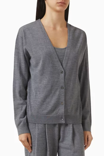 Button-up Cardigan in  Wool-cashmere