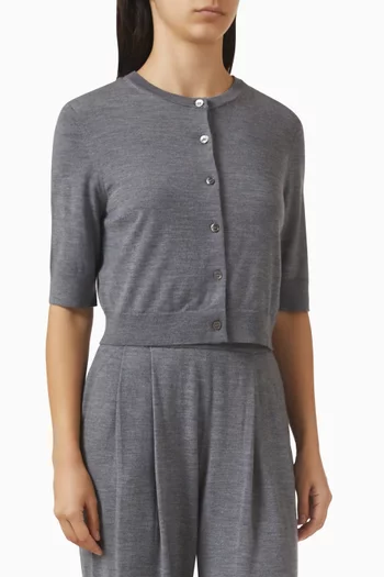 Button-up Cardigan in  Wool-cashmere