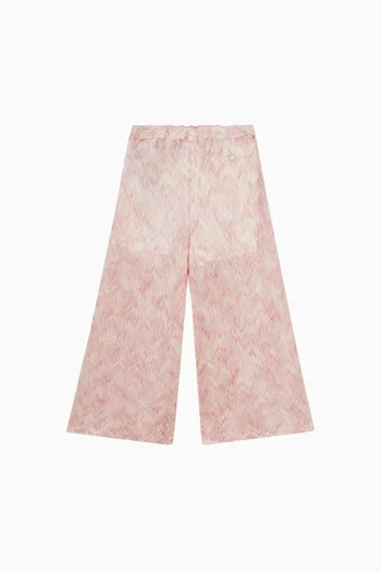 بنطال بقصة ساق واسعة بطبعة