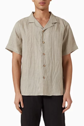 Camp Collar Shirt in Linen