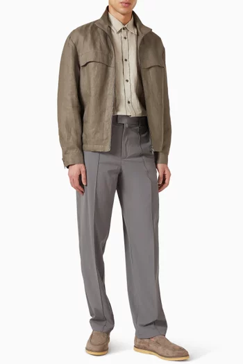 Delave Bomber Jacket in Linen