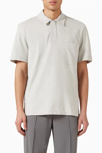 Polo T-shirt in Textured Cotton