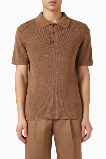 سترة بولو قطن وكتان