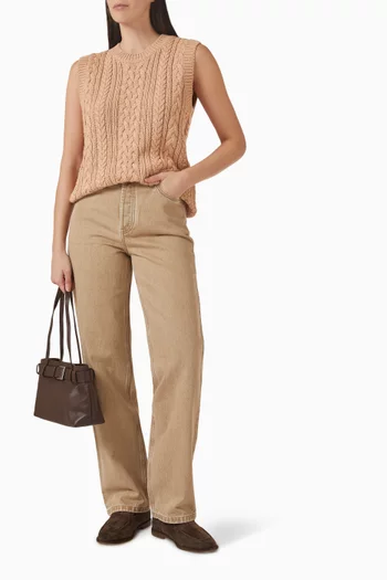 بنطال جينز بقصة ساق مستقيمة دينم