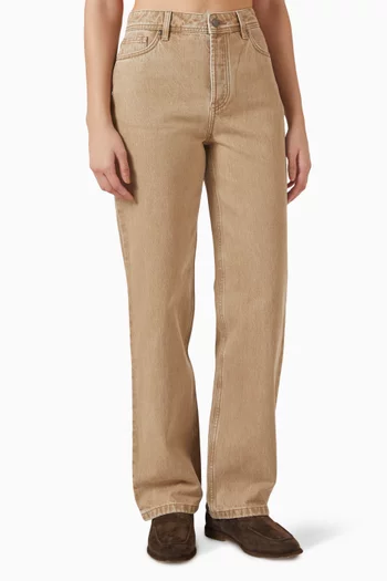 بنطال جينز بقصة ساق مستقيمة دينم