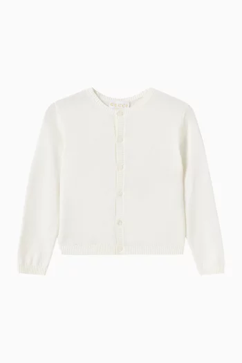 كارديغان بأزرار قماش منسوج