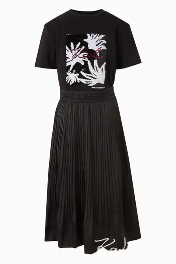 Flared Pleated Skirt