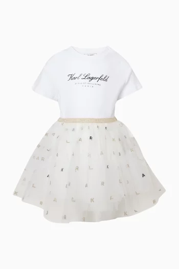 Logo Tulle Dress