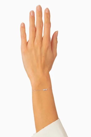 Danaé Three-diamond Line Bracelet in 18kt White Gold
