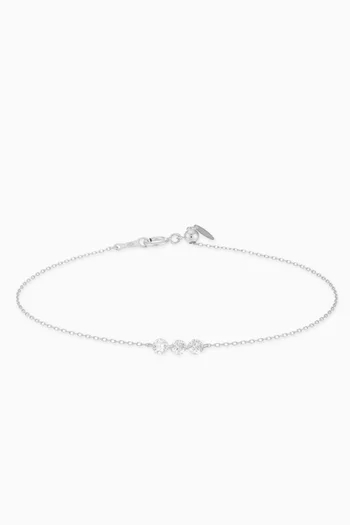 Danaé Three-diamond Line Bracelet in 18kt White Gold